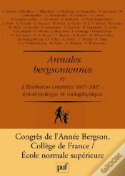 Capa do artigo Annales Bergsoniennes Tome 4 ; L
