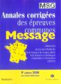 Annales Corrigees Des Epreuves Communes Message (Edition 2006) - Preview