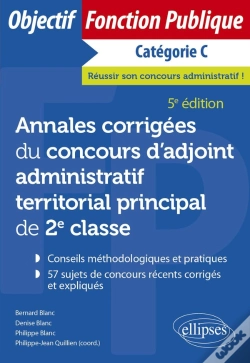 Capa do artigo Annales Corrigées Du Concours D'Adjoint Administratif Territorial Principal De 2e Classe (5e Édition)
