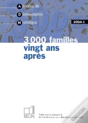 Capa do artigo Annales De Demographie Historique ; 3000 Familles Vingt Ans Apres