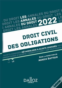 Capa do artigo Annales Droit Civil Des Obligations 2022 - Methodologie & Sujets Corriges