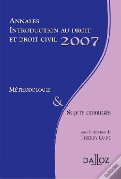 Capa do artigo Annales Introduction Au Droit Et Droit Civil 2007 ; Méthodologie & Sujets Corrigés