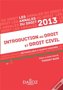 Capa do artigo Annales Introduction Au Droit Et Droit Civil 2013. Methodologie & Sujets Corriges