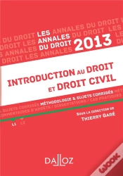 Capa do artigo Annales Introduction Au Droit Et Droit Civil 2013. Methodologie & Sujets Corriges