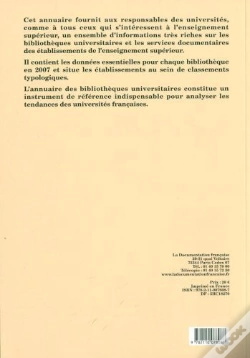 Capa do artigo Annuaire Des Bibliothèques Universitaires (Données 2007)
