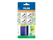 Capa do artigo Apara Lápis Milan Collection Plástico 2 usos + 4 Borrachas 430