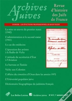 Capa do artigo Archives Juives 41/1 2008