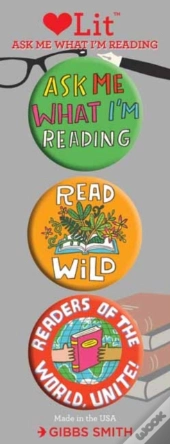 Ask Me What I'M Reading 3 Badge Set