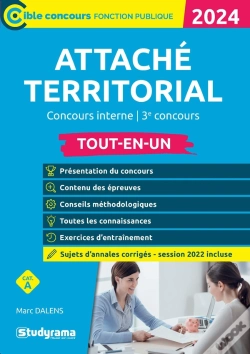 Capa do artigo Attaché Territorial : Concours Interne Et 3e Concours ; Tout-En-Un (Édition 2024)