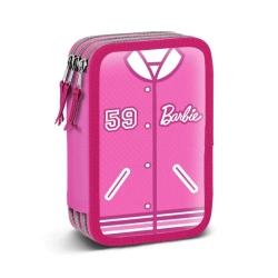 Capa do artigo Barbie Varsity Estojo para Lápis Completo Triplo, Rosa