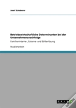 Capa do artigo Betriebswirtschaftliche Determinanten Bei Der Unternehmensnachfolge