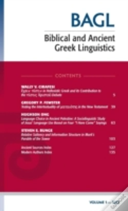 Capa do artigo Biblical And Ancient Greek Linguistics, Volume 1