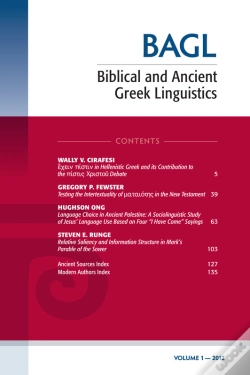 Capa do artigo Biblical And Ancient Greek Linguistics, Volume 1