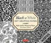 Black And White Gift Wrapping Papers - 6 Sheets