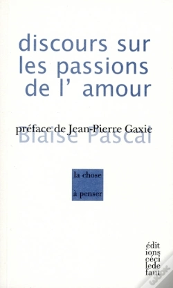 Capa do artigo Blaise Pascal ; Discours Sur Les Passions De L'Amour