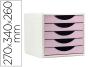 Bloco classificador de gavetas q-connect 5 gavetas cor rosa pastel 270x340x260 mm - Preview