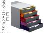 Bloco classificador de secretaria durable varicor empilhaveis 5 gavetas plastico 292x280x356 mm - Preview