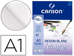 Capa do artigo Bloco de desenho multitecnicas canson imagine din a1 colado liso 59,4x84,1 cm 25 folhas 200 gr