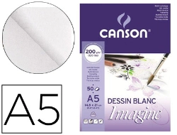 Capa do artigo Bloco de desenho multitecnicas canson imagine din a5 colado liso 14,8x21 cm 50 folhas 200 gr
