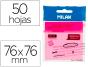 Bloco de notas adesivas milan 76x76 mm removivel plastico translucido rosa fluor 50 folhas - Preview