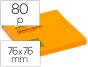 Bloco de notas adesivas Q-connect 75 x 75 mm. Cor de laranja fluorescente - Preview
