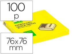 Capa do artigo Bloco de notas adesivas q-connect 75x75 mm amarelo neon zig-zag