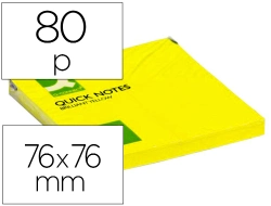 Capa do artigo Bloco de notas adesivas q-connect amarelo fluorescente75x75mm