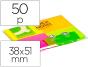 Bloco de notas adesivas q-connect fluorescente 40 x 50 mm (10 unidades) - Preview