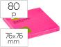 Bloco de notas adesivas q-connect rosa fluorescente 75 x 75 mm (6 unidades) - Preview