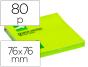 Bloco de notas adesivas q-connect verde fluorescente 75 x 75 mm (6 unidades) - Preview