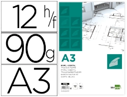 Capa do artigo Bloco De Papel Vegetal- Liderpapel - Dim A3, 297x420mm, 90 gr, bolsa de 12 folhas