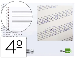 Capa do artigo Bloco musica liderpapel quarto 20 folhas 100 gr pentagrama com 4 mm de entrelinhas