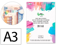 Capa do artigo Bloco Papel Multitécnicas Liderpapel A3 para Acrilico, Óleo e Guache - 20 folhas gramagem 260g/m2