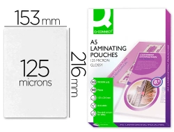 Capa do artigo Bolsa de plastificar q-connect 153 x 216 mm din a5 125 microns autoadesivas caixa de 100 unidades