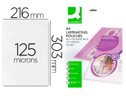 Capa do artigo Bolsa de plastificar q-connect 303 x 216 mm 125 microns din a4 autoadesivas caixa de 25 unidades