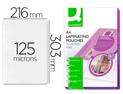 Capa do artigo Bolsa de plastificar q-connect 303 x 216 mm 125 microns din a4 mate sem reflexos caixa de 100 unidades