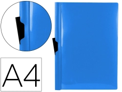 Capa do artigo Bolsa dossier liderpapel com clip lateral din a4 vermelho azul translucido 60 folhas