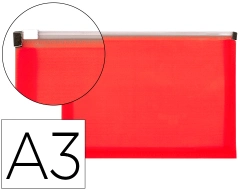 Capa do artigo Bolsa porta documentos liderpapel a3 com fecho vermelho translucido