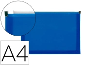 Capa do artigo Bolsa porta documentos liderpapel a4 com fecho azul translucido