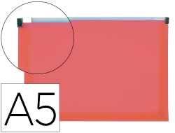 Capa do artigo Bolsa porta documentos liderpapel a5 com fecho vermelho translucido