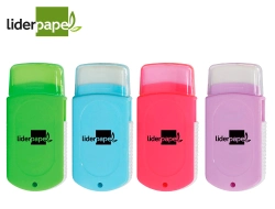 Capa do artigo Borracha liderpapel retangular com protetor plastico apara lapis de 2 usos cores sortidas (20 unidades)