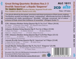 Capa do artigo Brahms: String Quartets 1-3/Dvorák: 'American' Quartet/ - CD