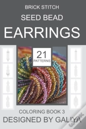 Brick Stitch Seed Bead Earrings. Coloring Book 3