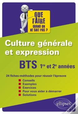 Capa do artigo Bts ; Culture Générale Et Expression ; 1re Et 2e Année
