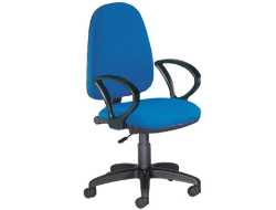 Capa do artigo Cadeira de escritorio rocada com bracos cor azul diametro base 610 mm encosto de 490 mm x 420 mm
