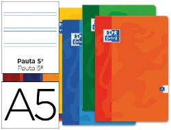 Capa do artigo Caderno 2 linhas agrafado Oxford. Din. A5. 48 folhas