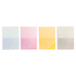 Capa do artigo A4 Notebook with Plastic Cover, Spiral Binder, Ancor Superlight, Squared, 80 Pages, 70g, Assorted Colors, 113501