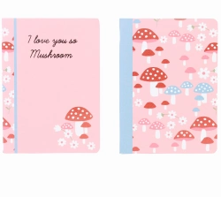Capa do artigo Stapled Notebook A5 48 pages/90g lined B'LOG PINK MUSHROOMS