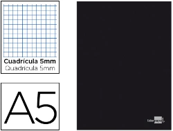 Capa do artigo Stapled Notebook, Grid Paper, Black Cover - Liderpapel - A5 Size, 80 sheets, 5mm paper, 60gsm