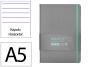Caderno com elastico antartik capa dura a5 folhas linhas cinza e turquesa 100 folhas 80 gr fsc - Preview